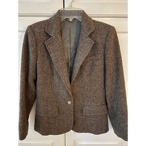SOLD - Women's Brown Tweed Blazer Jacket